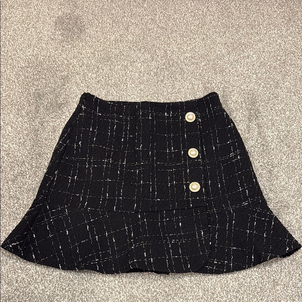 J.ING Black and White Plaid Mini Skirt